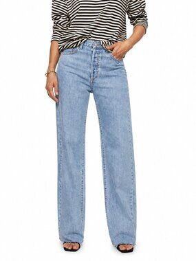 Mango Nora High-Waisted Wide Leg Jeans (Size US 4)